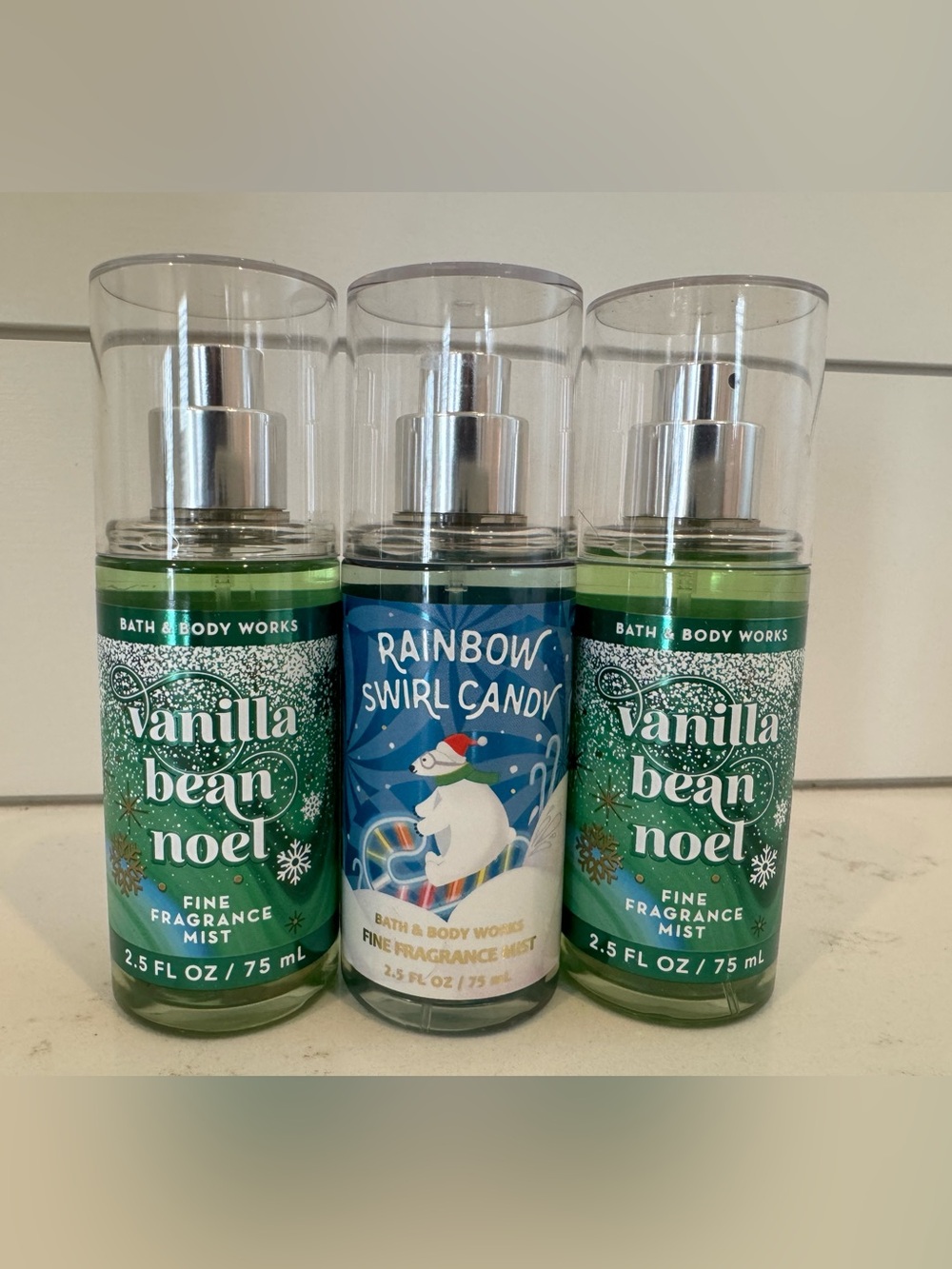 Bath and Body Works travel size holiday fine fragrance mist 2.5 ozs NEW